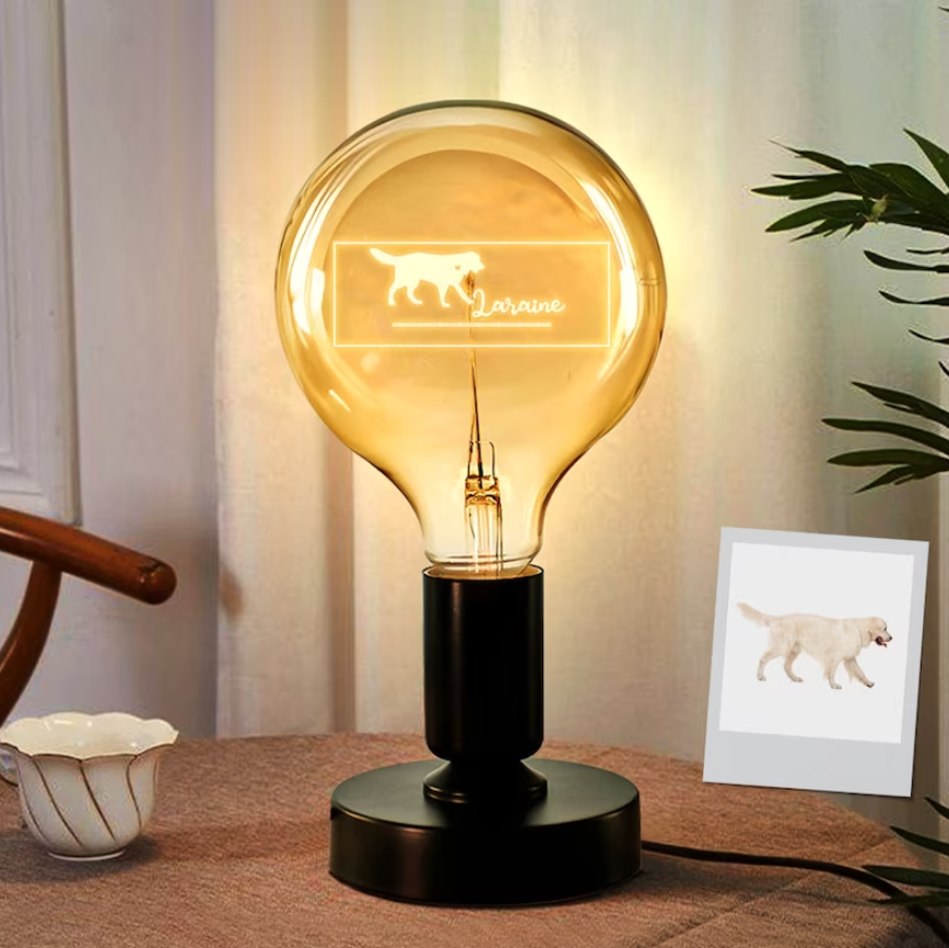 edison lamp retro pet memorial vintage light bulbs personalized gift