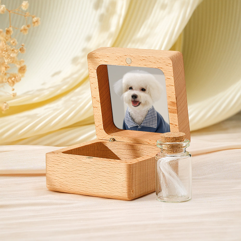 personalized pet fur wooden keepsake box memorial gift