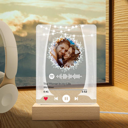 Custom marry me Spotify code night light personalized acrylic photo frame