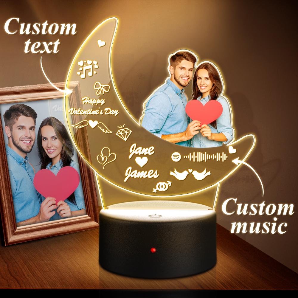 Custom Spotify night light acrylic moon photo plaque