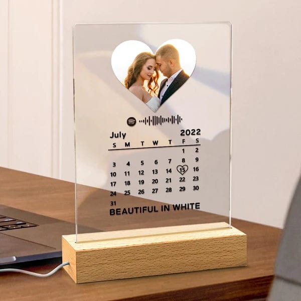 Spotify plaque night lamp with stand and calendar gift