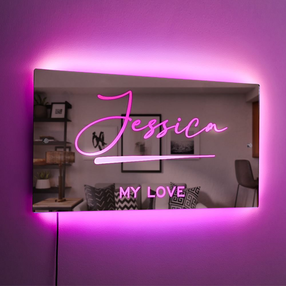 personalized name light up mirror sale