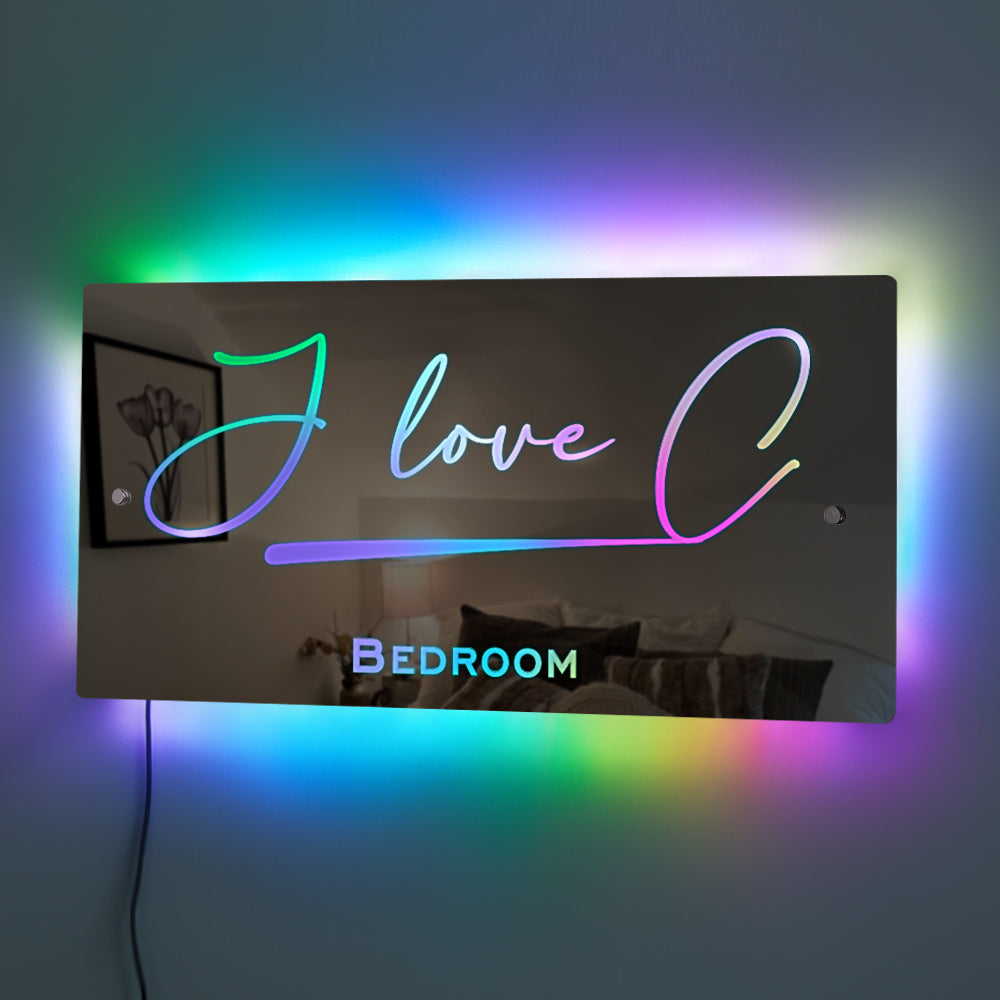 personalized name light up mirror sale