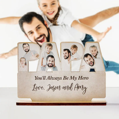 personalized papa wooden plaque father's day gift