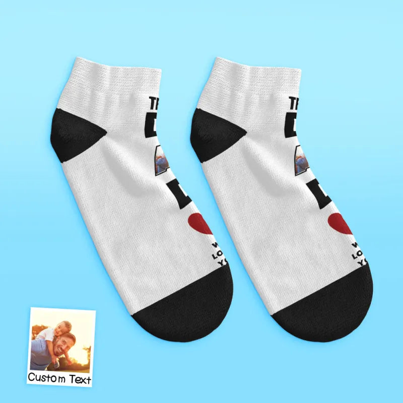 custom low cut ankle face socks dad we love you gift