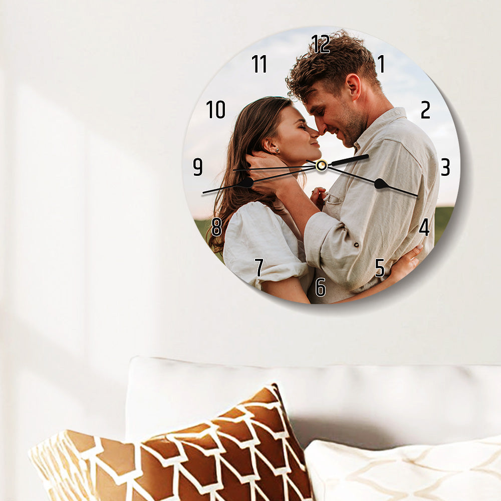 personalized round wall clock custom timepiece