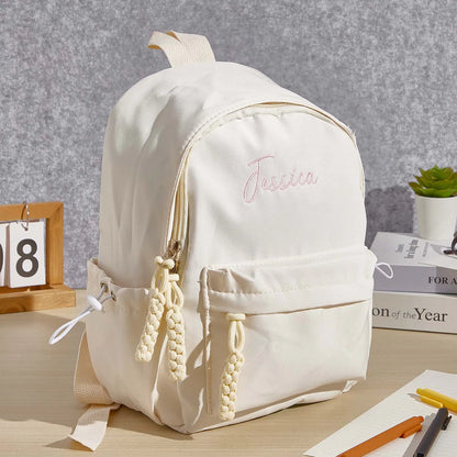 Personalized kids backpack with embroidered name, perfect back-to-school gift.