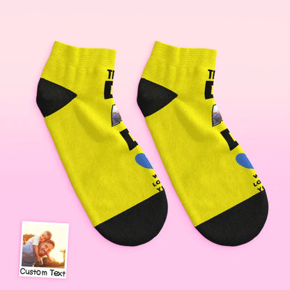 custom low cut ankle face socks dad we love you gift