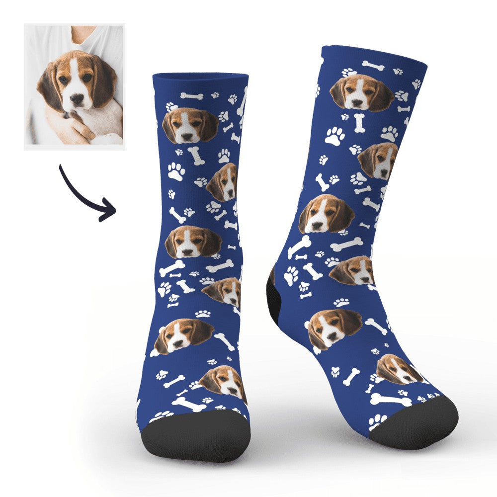 custom printed face dog avatar socks with photo