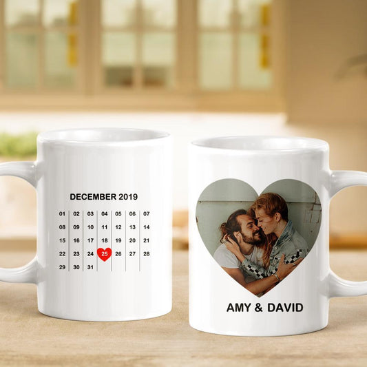 customized name calendar mug with picture anniversary gift