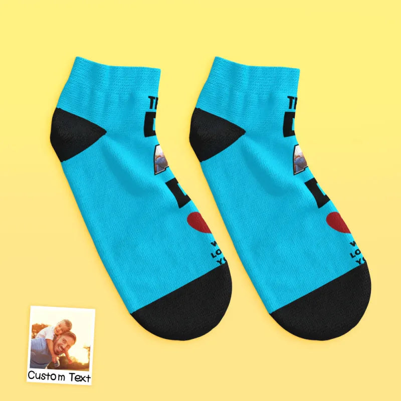 custom low cut ankle face socks dad we love you gift