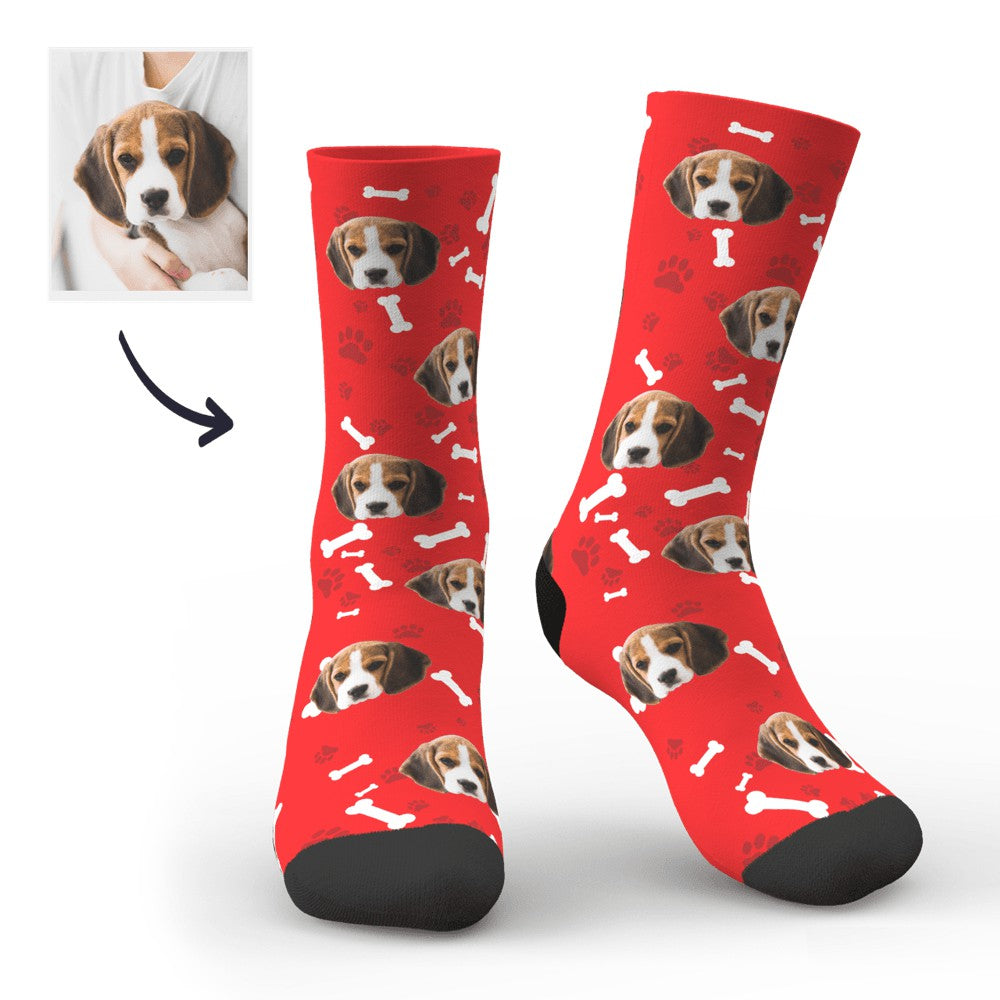 custom printed face dog avatar socks with photo