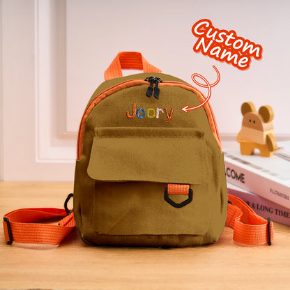 Personalized mini backpack with embroidered name, perfect school bag gift.