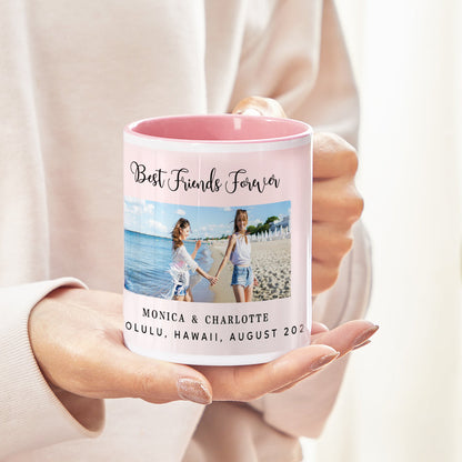 custom photo pink mug with text coffee gift for women