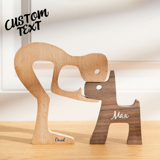 custom name wooden pet carving blocks pet lover gifts