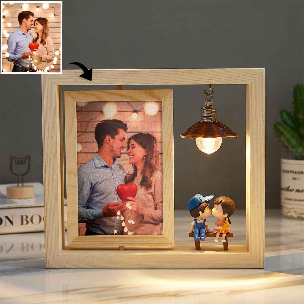 Custom double sided rotating photo frame