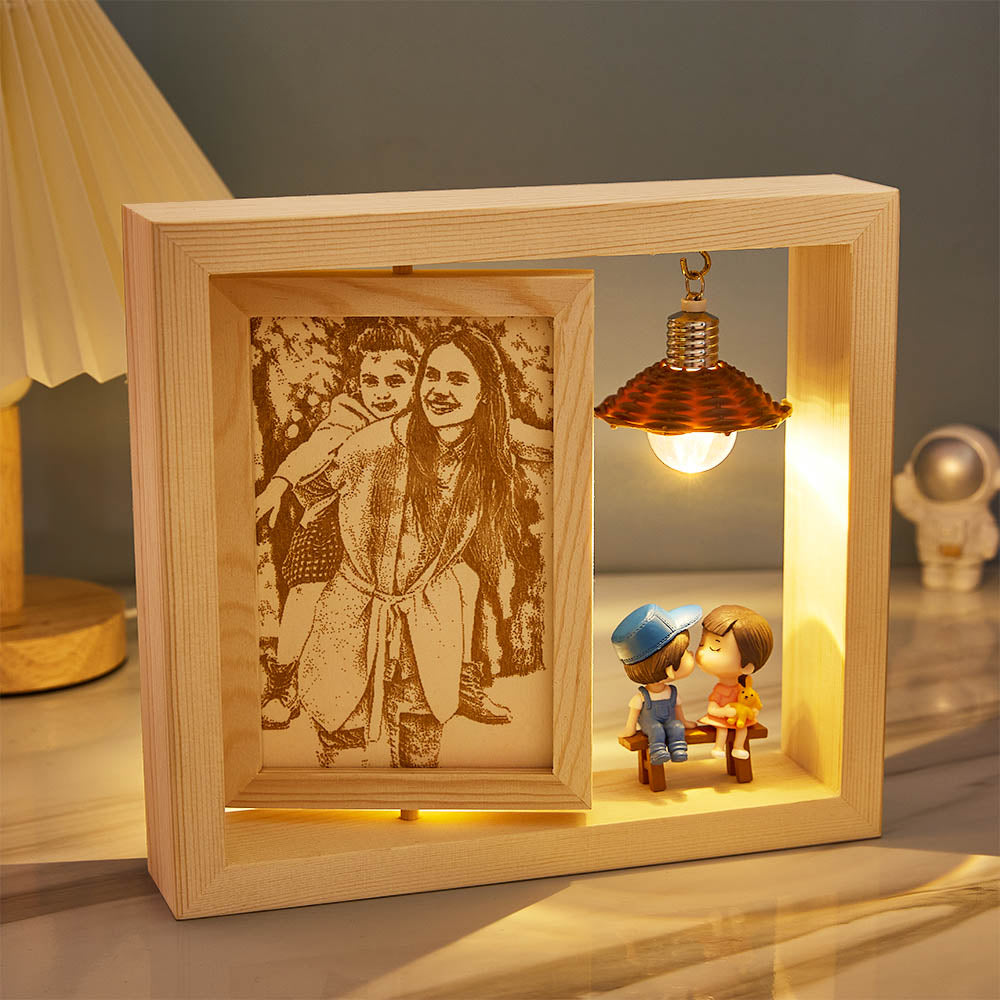 Custom double sided rotating photo frame