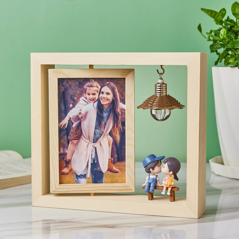 Custom double sided rotating photo frame