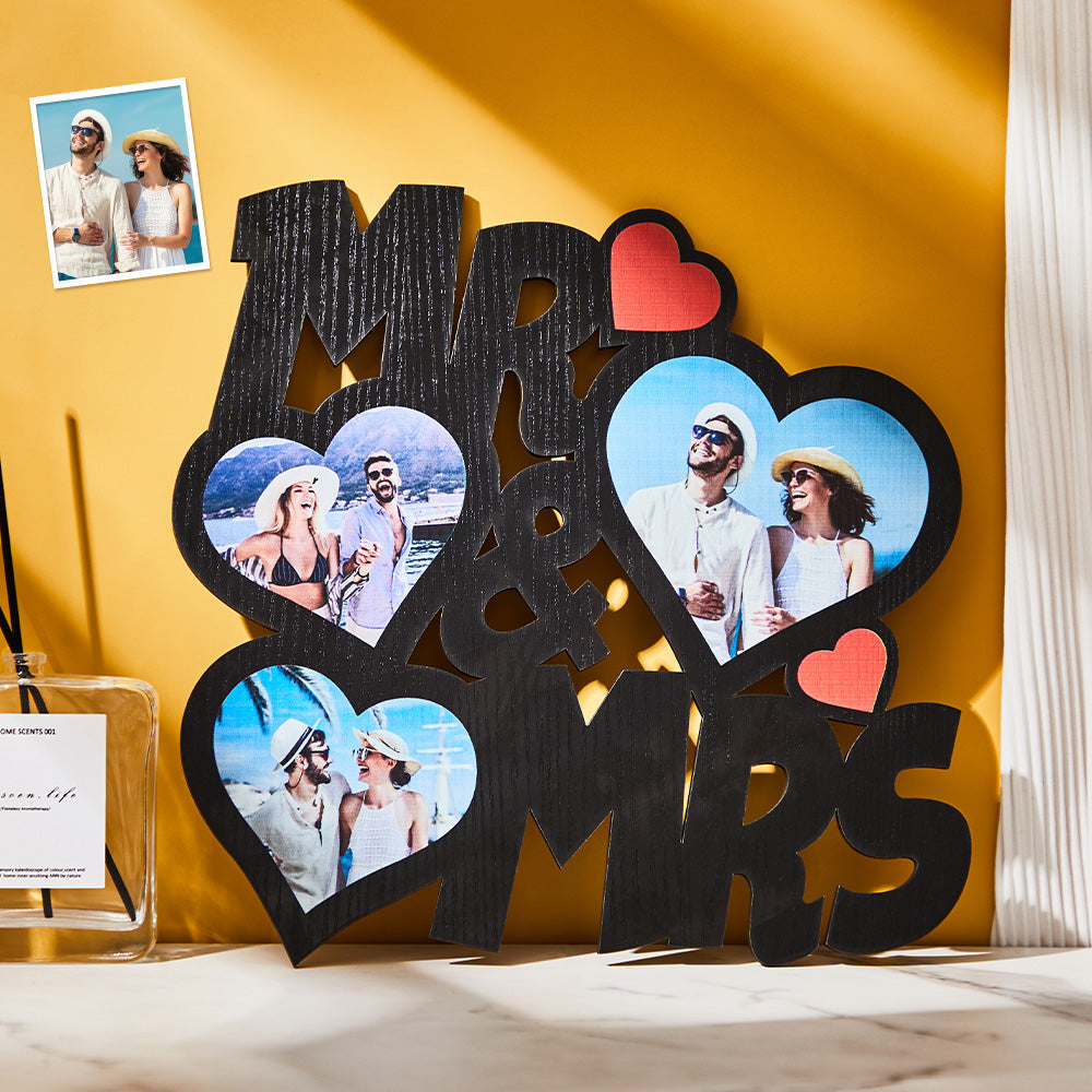 custom mr & mrs photo frame personalized wall decoration