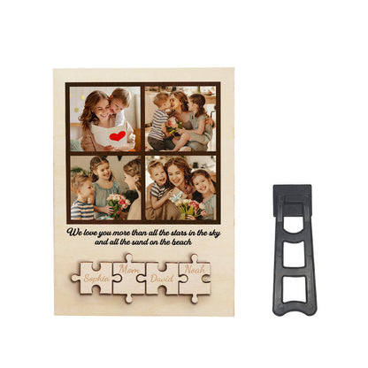 personalized wooden photo puzzle sign family member gift for mom