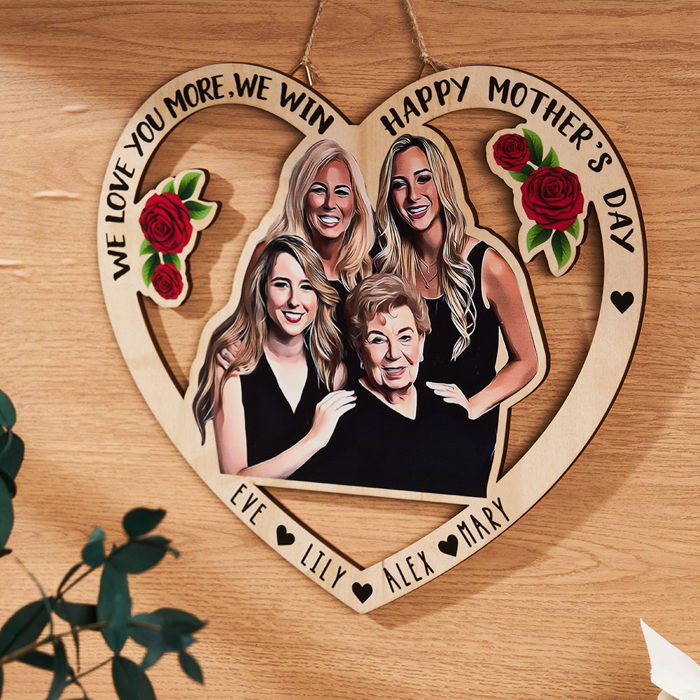 custom photo engraved heart pendant mothers day gift