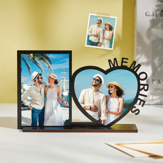 Memories photo frame personalized wood decor for couples