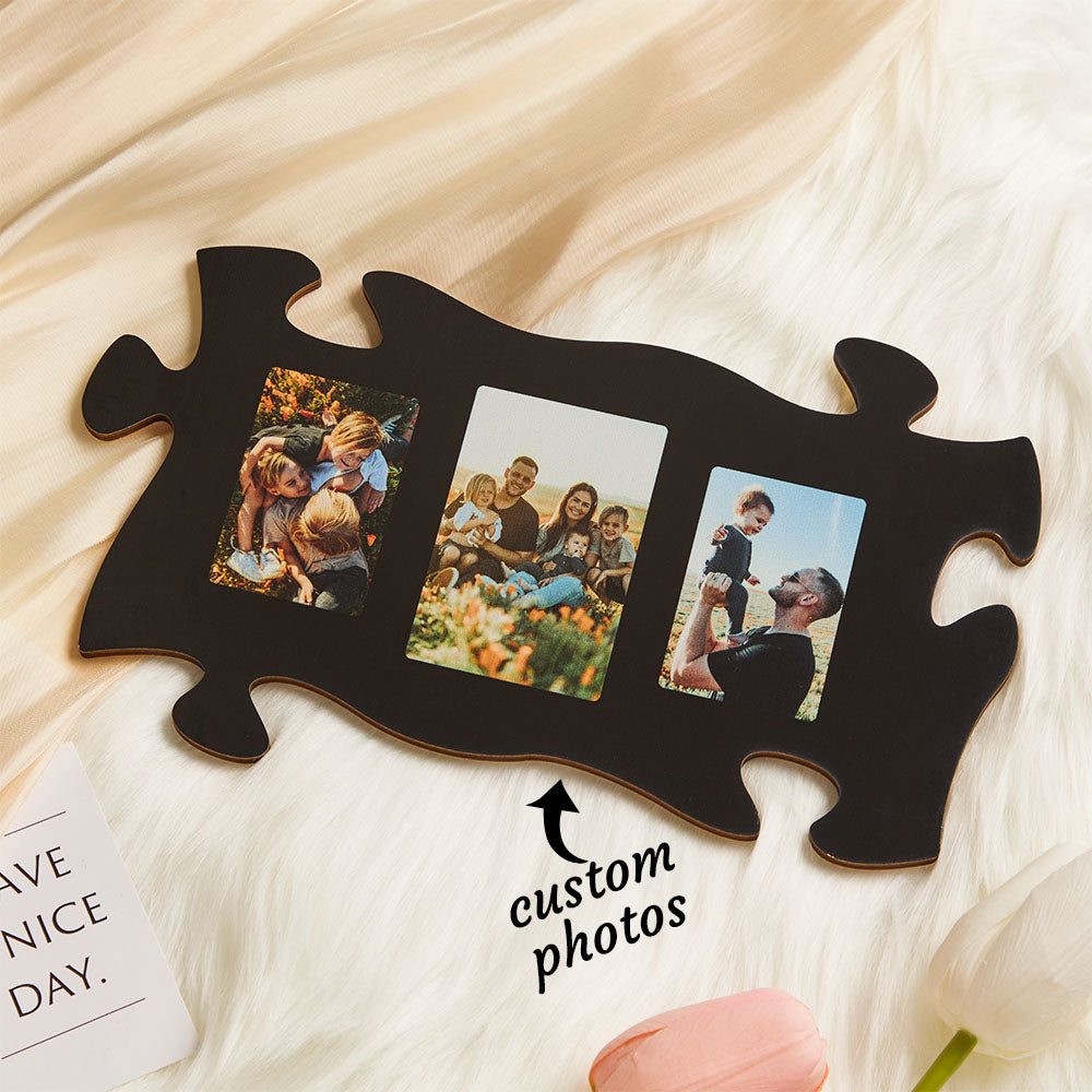 custom photo black puzzle piece wall sign

