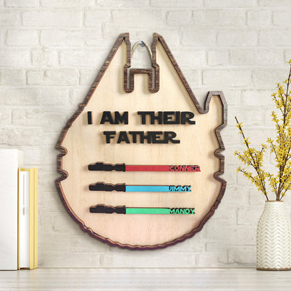 personalized light saber plaque wooden sign father's day gift