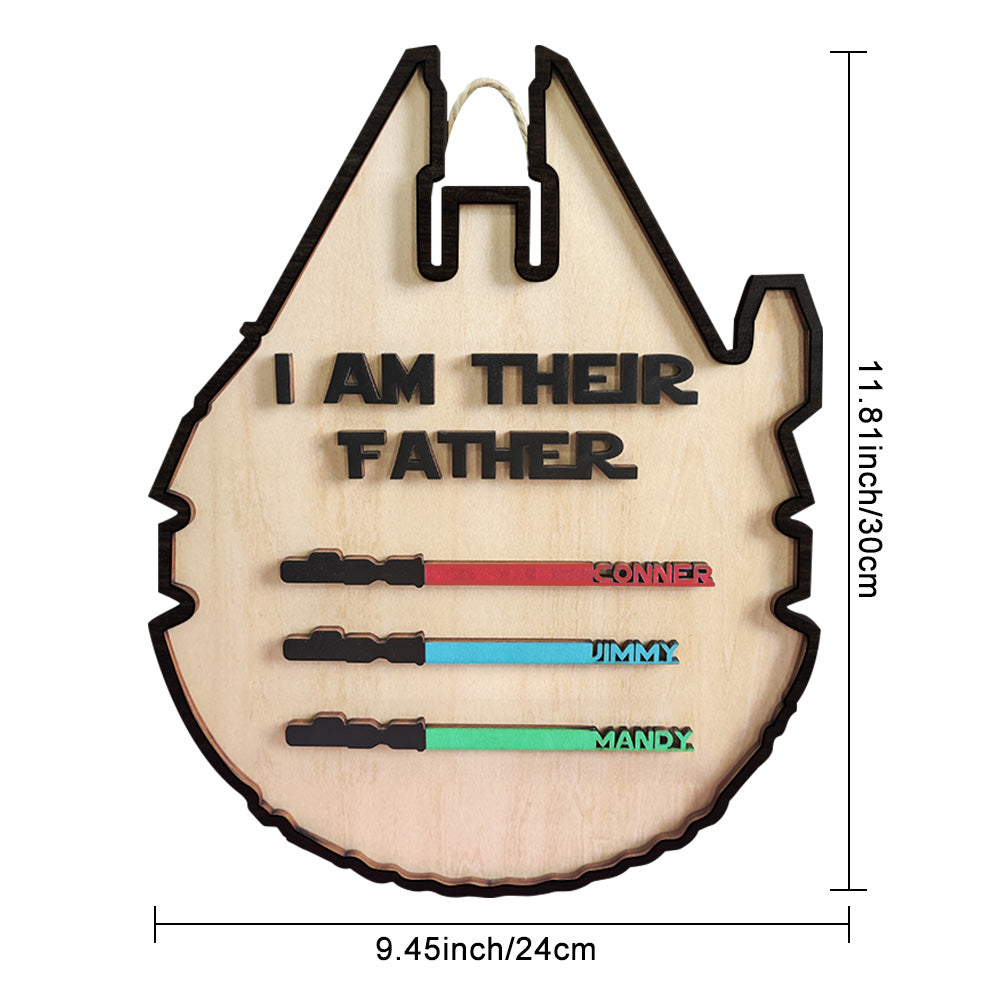 personalized light saber plaque wooden sign father's day gift