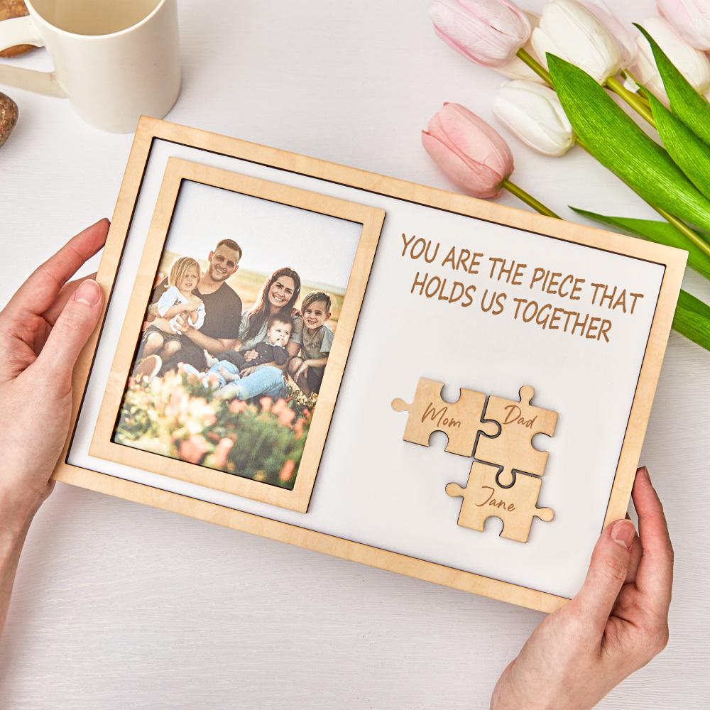 custom mother's day puzzle photo frame engraved gift