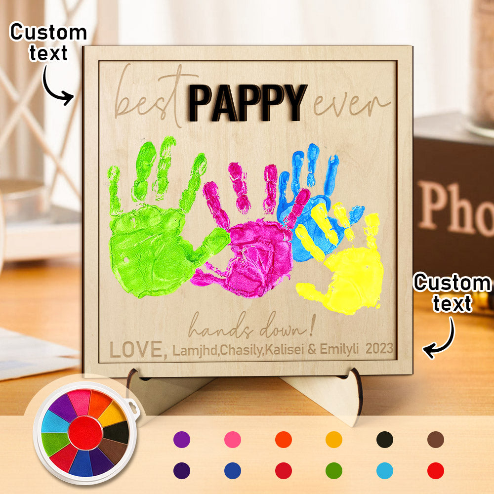 custom wooden handprint sign personalized father's day plaque