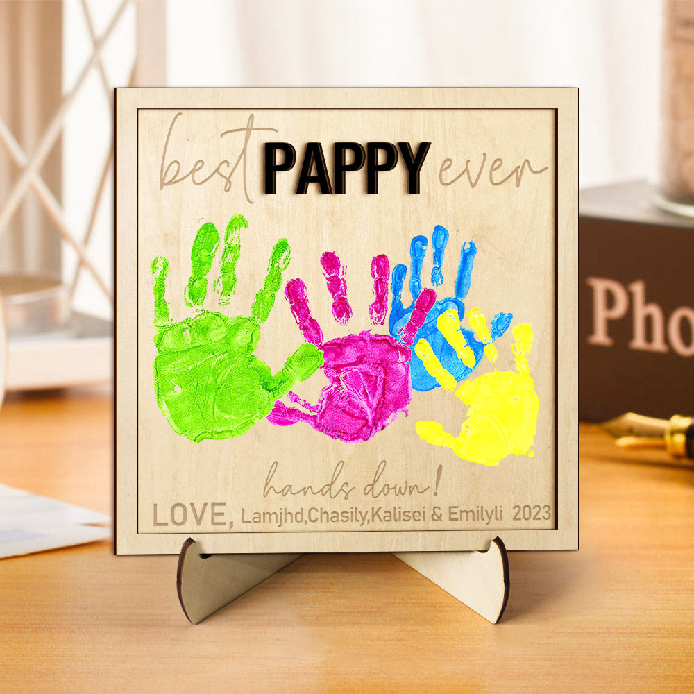 custom wooden handprint sign personalized father's day plaque