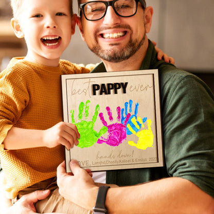 custom wooden handprint sign personalized father's day plaque