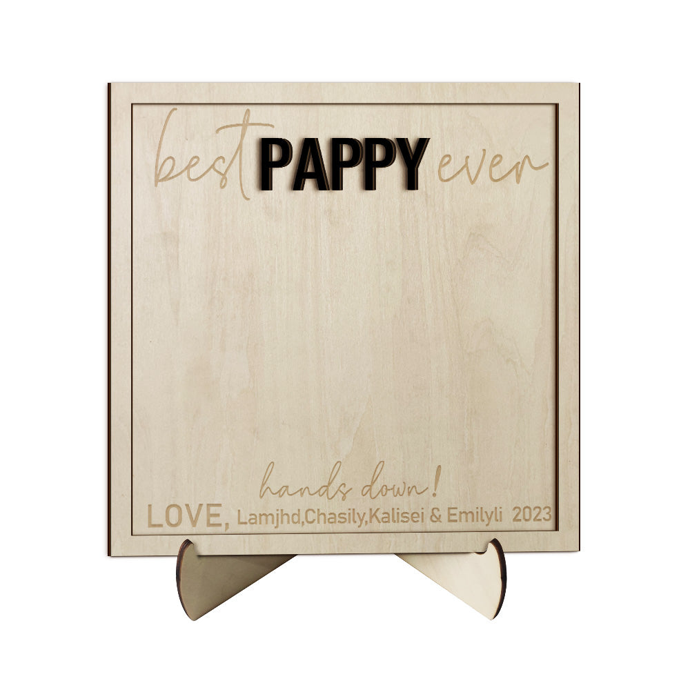 custom wooden handprint sign personalized father's day plaque