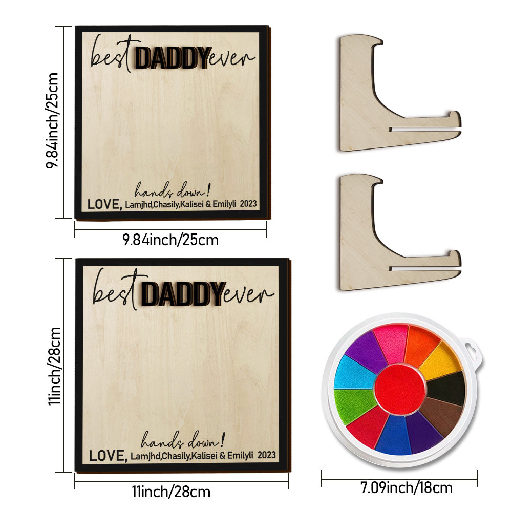 custom wooden handprint sign personalized father's day plaque