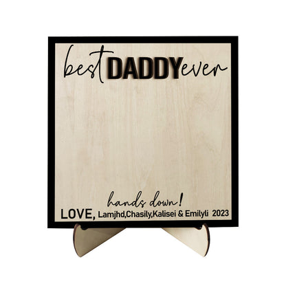 custom wooden handprint sign personalized father's day plaque