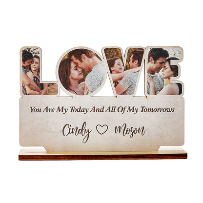 custom love wooden plaque photo sign