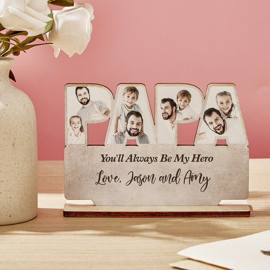 personalized papa wooden plaque father's day gift