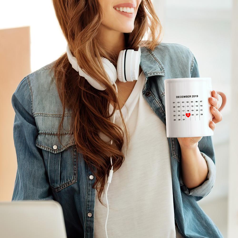 customized name calendar mug with picture anniversary gift