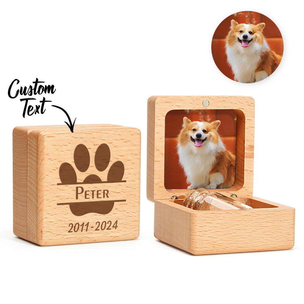 personalized pet fur wooden keepsake box memorial gift