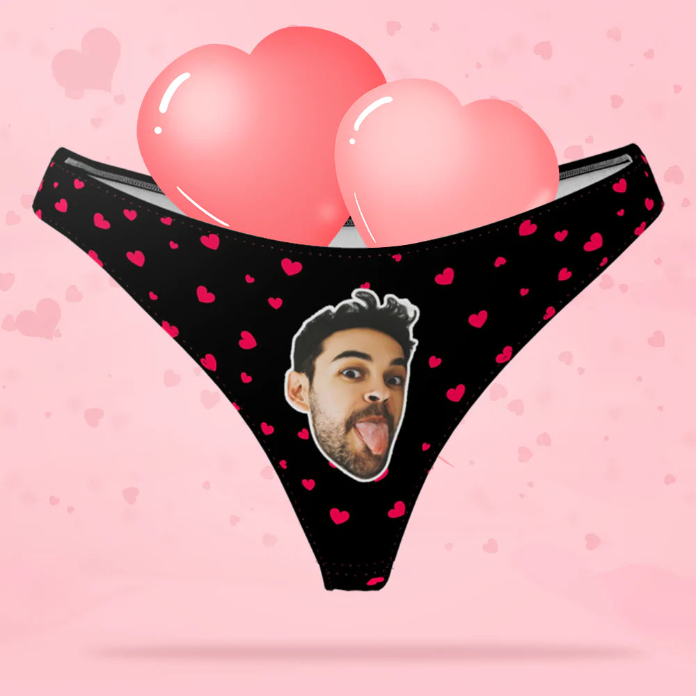 custom face thong pantie underwear sweet heart women