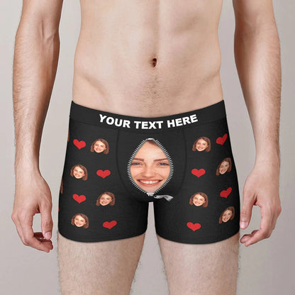 custom love heart boxer briefs gift for him underwear