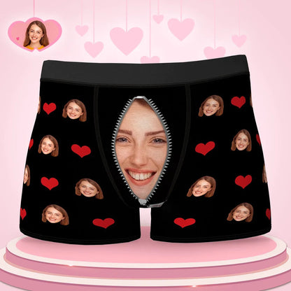 custom love heart boxer briefs gift for him underwear