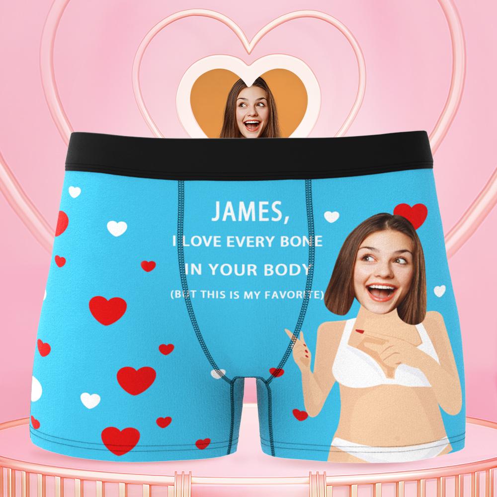 custom photo boxer funny face underwear gift for husband