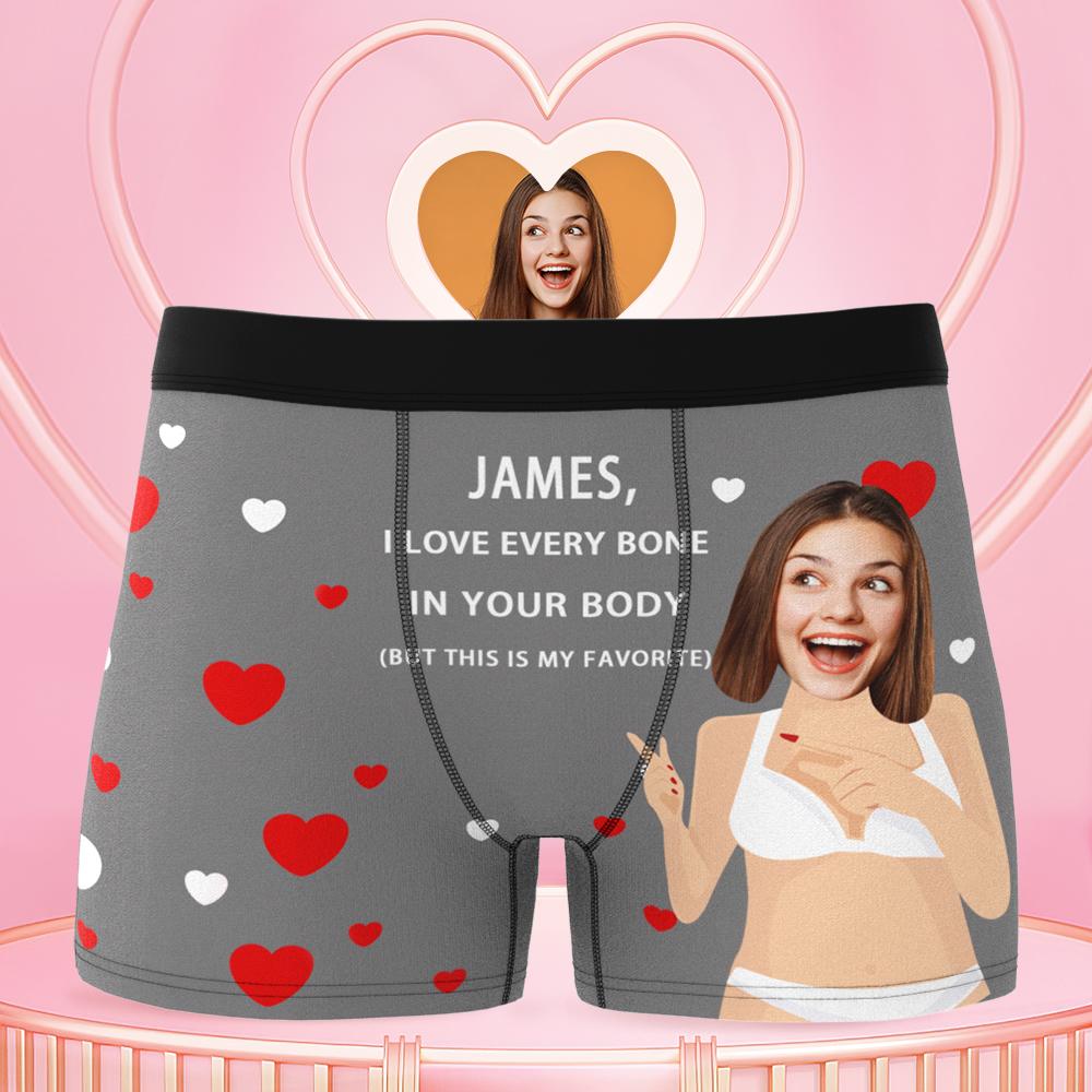 custom photo boxer funny face underwear gift for husband