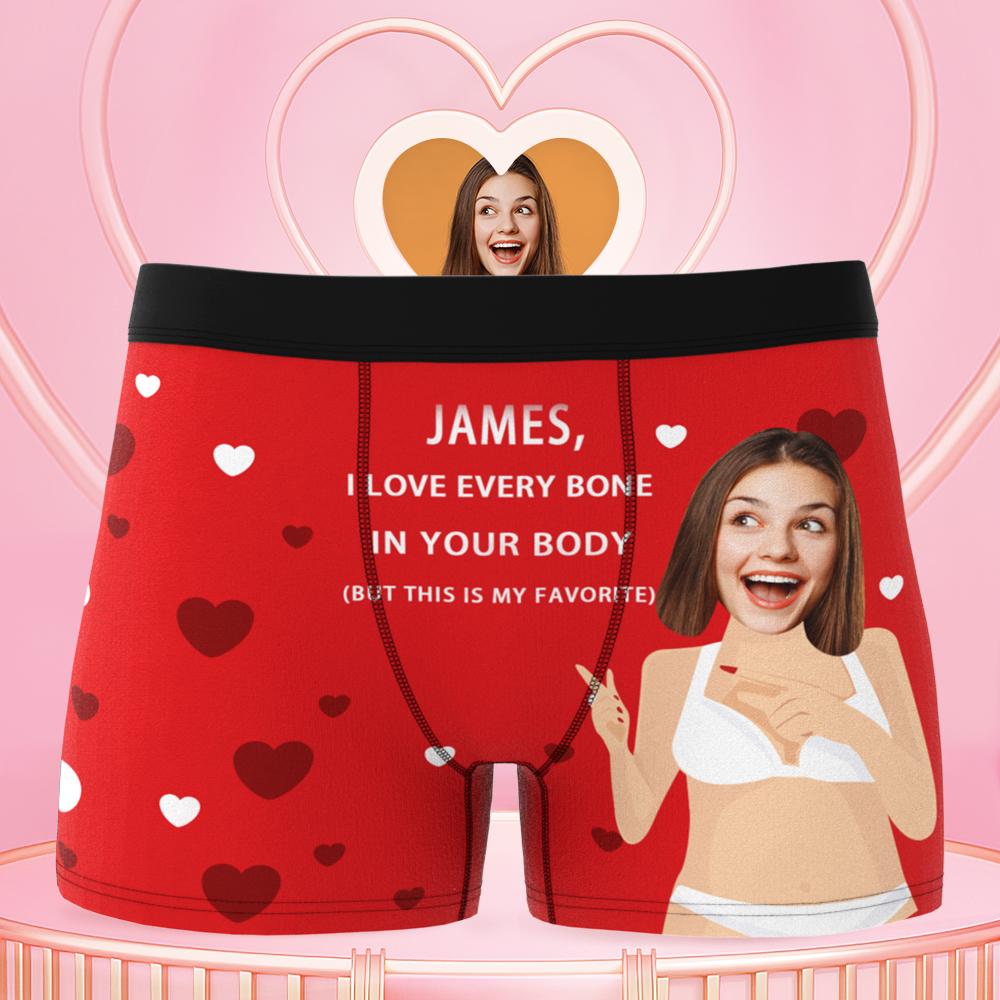 custom photo boxer funny face underwear gift for husband