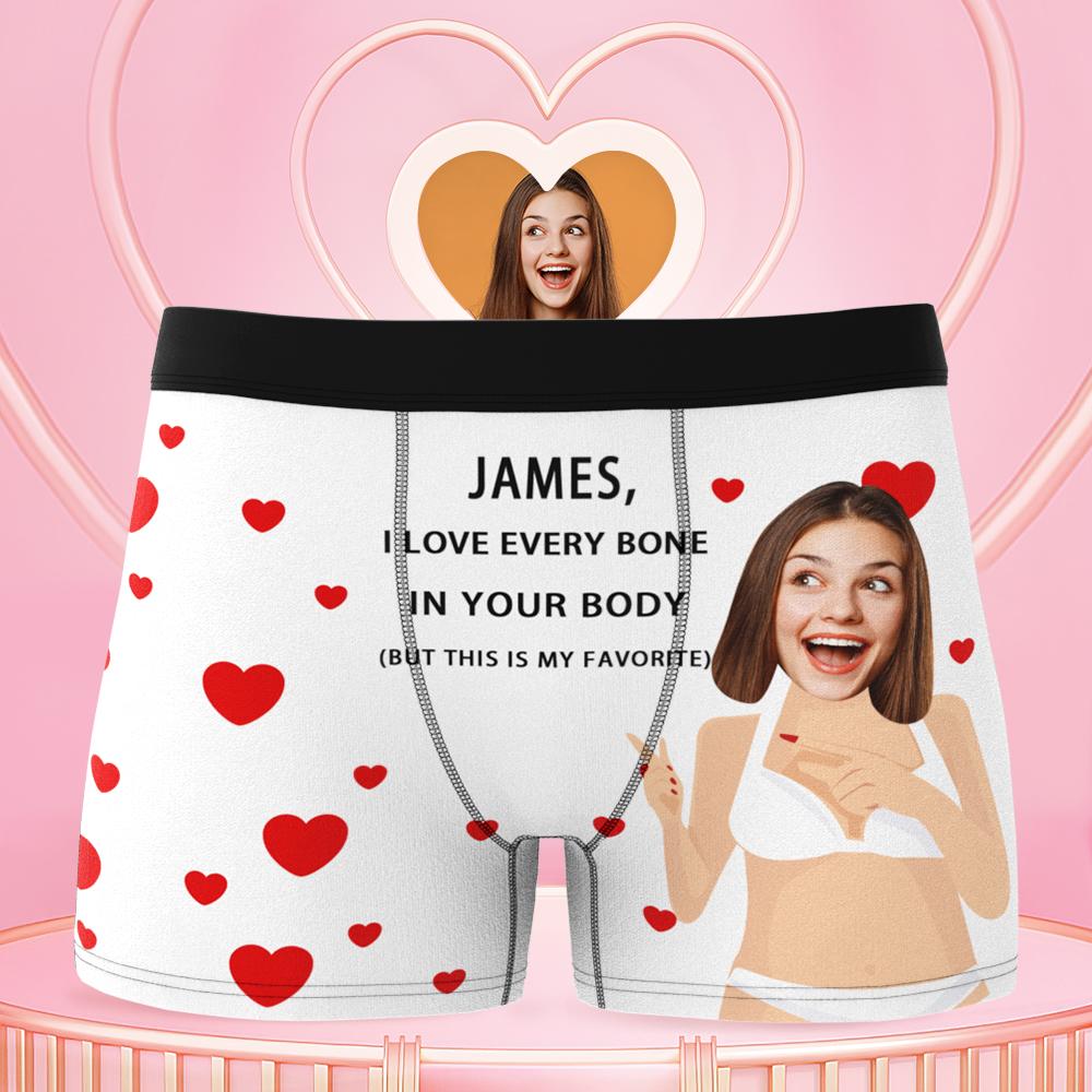 custom photo boxer funny face underwear gift for husband