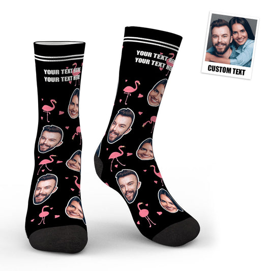 Custom swan flamingo face socks personalized design