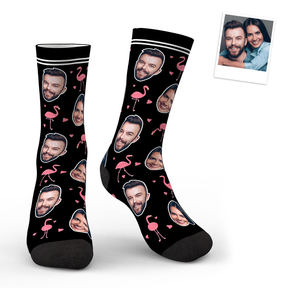 Custom swan flamingo face socks personalized design