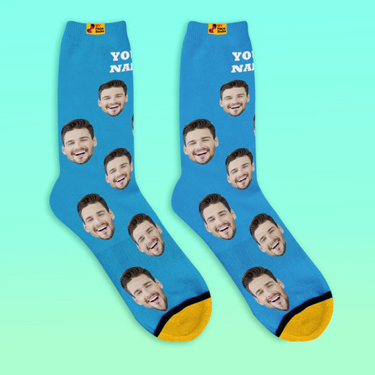 Custom face socks personalized colorful add picture and name